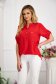 Red women`s blouse loose fit from veil fabric wrinkled texture 1 - StarShinerS.com