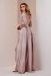 Powder pink dress long taffeta with v-neckline with sequin embellished details 2 - StarShinerS.com