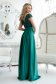 Green dress taffeta long laced cloche slit 2 - StarShinerS.com