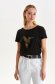 Black t-shirt cotton loose fit with rounded cleavage 1 - StarShinerS.com