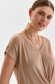 Peach t-shirt thin fabric loose fit with v-neckline 4 - StarShinerS.com
