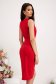 - StarShinerS red dress lycra midi wrap over front 2 - StarShinerS.com