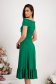 - StarShinerS green dress lycra midi cloche naked shoulders with ruffles at the buttom of the dress 3 - StarShinerS.com