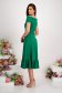 - StarShinerS green dress lycra midi cloche naked shoulders with ruffles at the buttom of the dress 6 - StarShinerS.com