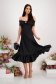 - StarShinerS black dress lycra midi cloche naked shoulders with ruffles at the buttom of the dress 6 - StarShinerS.com