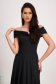 - StarShinerS black dress lycra midi cloche naked shoulders with ruffles at the buttom of the dress 2 - StarShinerS.com