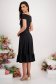 - StarShinerS black dress lycra midi cloche naked shoulders with ruffles at the buttom of the dress 3 - StarShinerS.com