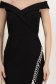 Rochie din stofa elastica neagra tip creion cu aplicatii cu pietre strass - StarShinerS 6 - StarShinerS.ro