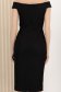Rochie din stofa elastica neagra tip creion cu aplicatii cu pietre strass - StarShinerS 5 - StarShinerS.ro