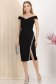 Rochie din stofa elastica neagra tip creion cu aplicatii cu pietre strass - StarShinerS 3 - StarShinerS.ro