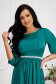 Green Satin Midi Dress in A-line with Pearl Embellishments on Cord - StarShinerS 2 - StarShinerS.com