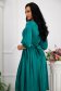 Green Satin Midi Dress in A-line with Pearl Embellishments on Cord - StarShinerS 4 - StarShinerS.com