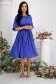 - StarShinerS blue dress thin fabric from satin fabric texture midi cloche with pearls 4 - StarShinerS.com