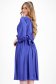 Blue satin midi dress in flared style with pearl appliques on cord - StarShinerS 2 - StarShinerS.com