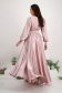 Dusty Pink Satin Long Dress with Strass Stones on Shoulders - StarShinerS 5 - StarShinerS.com