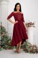 - StarShinerS burgundy dress asymmetrical cloche with sequin embellished details laced taffeta 3 - StarShinerS.com