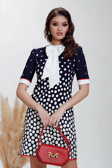 Office dresses - Page 4, Dress bow accessory dots print elastic cloth a-line - StarShinerS.com