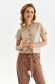 Beige women`s blouse loose fit thin fabric with button accessories 1 - StarShinerS.com