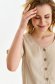 Beige women`s blouse loose fit thin fabric with button accessories 4 - StarShinerS.com