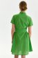 Green dress cotton short cut loose fit with pockets accessorized with tied waistband 3 - StarShinerS.com