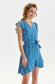 Blue dress short cut cloche with elastic waist thin fabric wrap over front 2 - StarShinerS.com