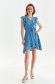 Blue dress short cut cloche with elastic waist thin fabric wrap over front 4 - StarShinerS.com