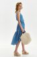 Blue dress asymmetrical cloche thin fabric with v-neckline 4 - StarShinerS.com