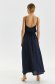 Dark blue dress thin fabric cloche with elastic waist adjustable straps midi 3 - StarShinerS.com