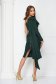 Dark Green Lycra Pencil Dress accessorized with a shoulder bow - StarShinerS 2 - StarShinerS.com
