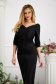 Black dress lycra pencil frontal slit with embellished accessories 5 - StarShinerS.com