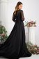 Black dress taffeta long cloche with glitter details strass 6 - StarShinerS.com