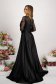 Black dress taffeta long cloche with glitter details strass 2 - StarShinerS.com