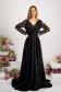 Black dress taffeta long cloche with glitter details strass 3 - StarShinerS.com