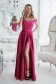 Fuchsia Taffeta Dress A-Line Split Leg with Bare Shoulders - Artista 1 - StarShinerS.com