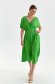 Green dress midi cloche with elastic waist light material wrap over front 2 - StarShinerS.com