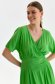 Green dress midi cloche with elastic waist light material wrap over front 4 - StarShinerS.com
