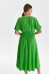 Green dress midi cloche with elastic waist light material wrap over front 3 - StarShinerS.com