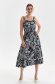 Darkblue dress viscose midi cloche with elastic waist lateral pockets 2 - StarShinerS.com