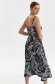 Darkblue dress viscose midi cloche with elastic waist lateral pockets 3 - StarShinerS.com