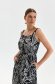 Darkblue dress viscose midi cloche with elastic waist lateral pockets 4 - StarShinerS.com