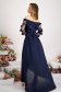 - StarShinerS dark blue asymmetrical cloche dress laced from veil fabric 4 - StarShinerS.com