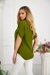 Khaki women`s blouse loose fit from veil fabric wrinkled texture 3 - StarShinerS.com