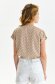 Beige women`s blouse light material loose fit with v-neckline with dots print 3 - StarShinerS.com