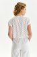White women`s blouse light material loose fit with v-neckline with dots print 3 - StarShinerS.com
