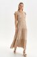 Rochie maxi din material fluid bej in clos cu elastic in talie cu volanase la umeri - Top Secret 1 - StarShinerS.ro