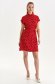 Red dress short cut straight thin fabric accessorized with tied waistband 2 - StarShinerS.com