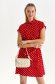 Red dress short cut straight thin fabric accessorized with tied waistband 4 - StarShinerS.com