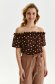 Brown women`s blouse thin fabric loose fit elastic cleavage 1 - StarShinerS.com