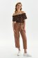Brown women`s blouse thin fabric loose fit elastic cleavage 2 - StarShinerS.com