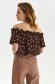 Bluza dama din material subtire maro cu croi larg si elastic la nivelul decolteului - Top Secret 3 - StarShinerS.ro